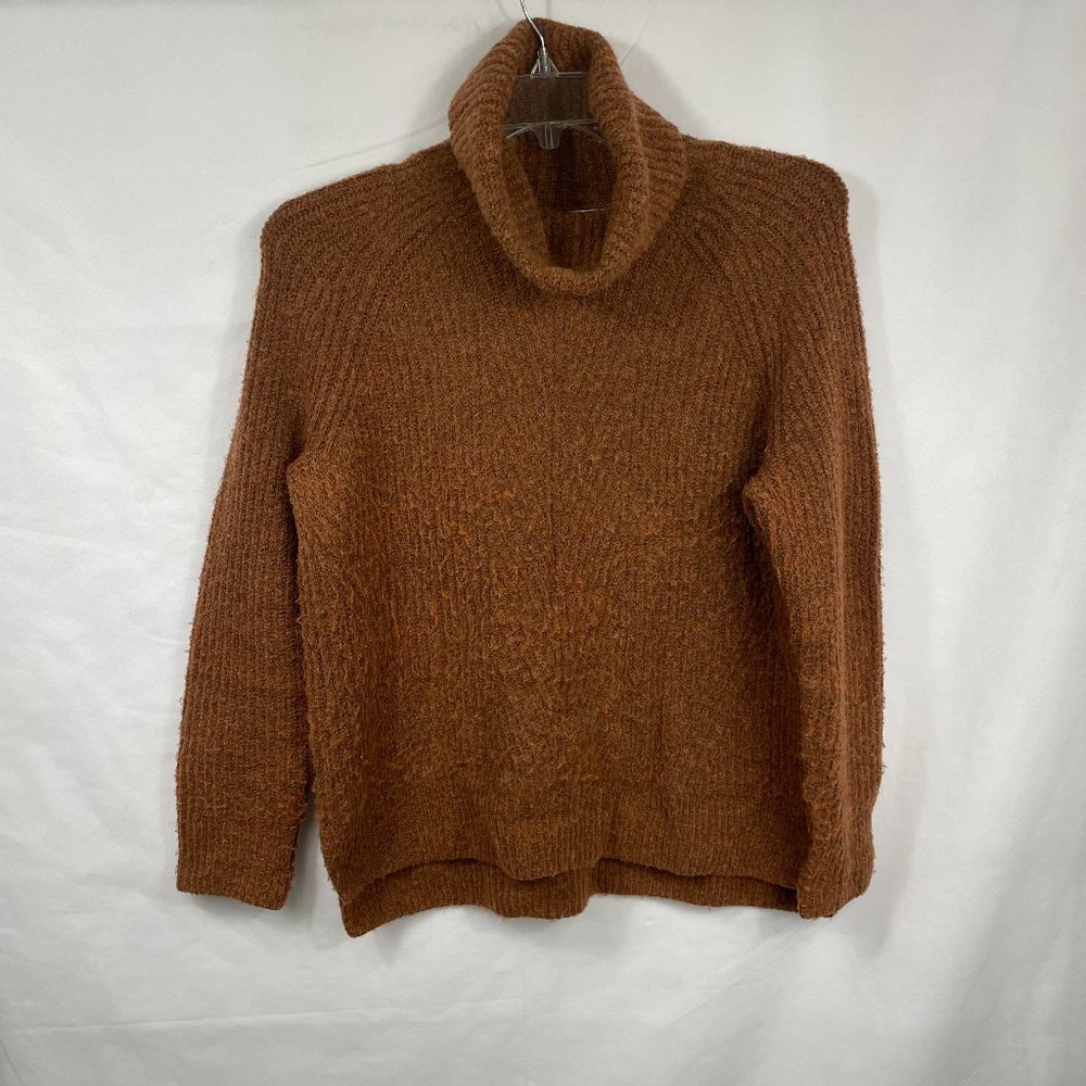 Madewell Dillon Womens solid heather cumin copper turtleneck size M textured